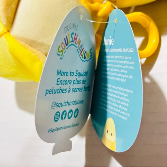 Squishmallows Junie The Yellow Banana - Child's Ultra Soft Stuffed Plush Clip-on - Picture 6 of 13
